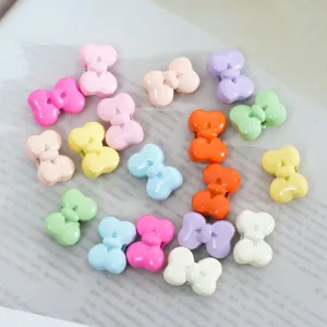 Colorful alloy bow beads cute DIY loose charms for phone chains necklaces bracelets