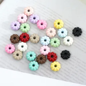 Colorful pumpkin shaped loose beads for DIY phone chains, keychains and handmade jewelry crafts.