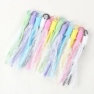 Colorful Lace Braided Paracord Phone Lanyard DIY Cell Phone Chain Bag Charm Handmade Wrist Strap Beaded Accessories