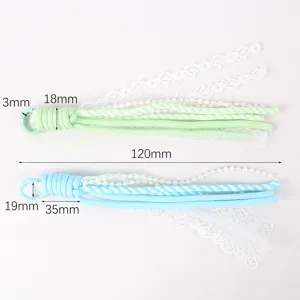 Colorful lace paracord phone charm strap DIY wrist lanyard aesthetic beaded accessories