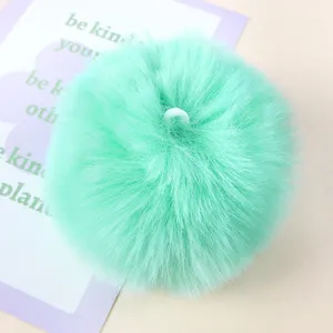 Mint green faux fur pom pom fluffy ball DIY pendant craft material jewelry accessory