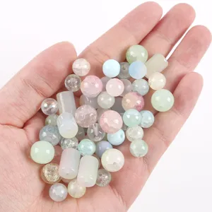 Close-up view of mixed 20g glass beads in various colors for DIY jewelry making