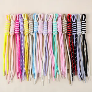 Vibrant selection of double-strand braided nylon cords for DIY bag charms and accessories