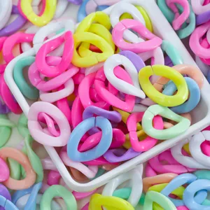 Colorful acrylic open jump rings DIY chain hair clip jewelry making craft accessories mix