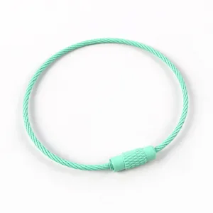 Colorful baking paint steel wire loop DIY keychain accessory metal ring for crafts.