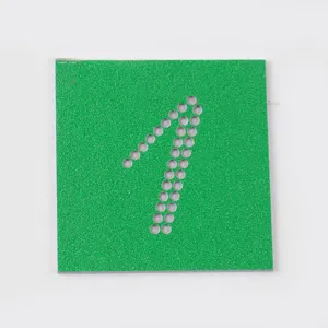 Dima per strass termoadesivi DIY con numero 1, foglio di trasferimento verde per lavori artigianali.