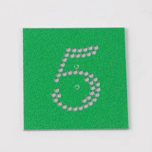 Modello strass numero 5 verde fai da te foglio di trasferimento motivo termoadesivo artigianato.