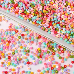 6mm resin flower nail art accessories dopamine small flowers phone case DIY charms set