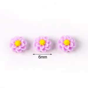 6mm resin thousand-layer flower nail art cabochons dopamine pink DIY phone case charms
