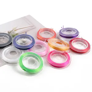 Hilo elástico de 0,8 mm colorido para pulseras de cuentas DIY y manualidades de joyería