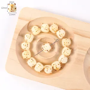 Carved bodhi root loose beads DIY jewelry accessories retro handmade bracelet charm pendant