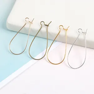 DIY Σταγόνα Νερού U Σχήμα Γάντζος Σκουλαρικιού Σίδερο Επενδυμένο με Χαλκό Αξεσουάρ Κατασκευής Κοσμημάτων
