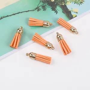 30mm kunstleder quasten mit goldkappen diy schmuck anhänger schlüsselanhänger