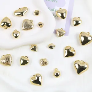 Pendentifs cœur dorés charms accessoires de bijoux DIY pour collier bracelet artisanat