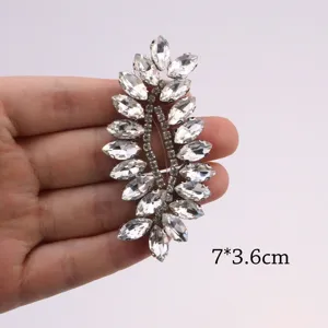 White rhinestone patch DIY crystal applique for clothing shoes accessories size 7x3.6cm
