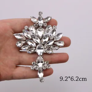 White rhinestone applique hot fix adhesive crystal patch for DIY clothing shoes accessories.