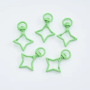 Fermoirs mousquetons pivotants en forme d'étoile vert menthe pour accessoires DIY