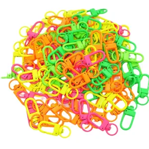 Mousquetons en alliage fluo coloré pour porte-clés DIY, sacs et accessoires de bijoux artisanaux.