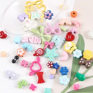 Alloy Cartoon Cute Loose Beads DIY Phone Chain Key Ring Necklace Jewelry Making Charms Mixed Styles Assorted Pack