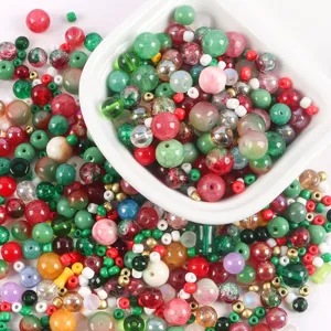 Detailed view of 20g mixed colorful glass beads for DIY jewelry and Bohemian crafts