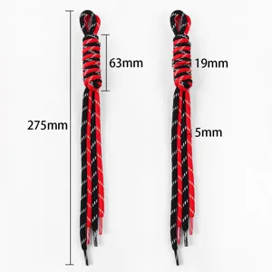 Bicolor nylon braided rope bag charm with dimensions 275mm length and 5mm diameter.