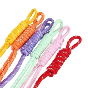Vibrant set of six colorful braided nylon rope pendants for phone and bag decoration.