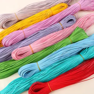 Cordón trenzado de cuero PU plano y brillante de 2mm para joyería DIY y bolsos