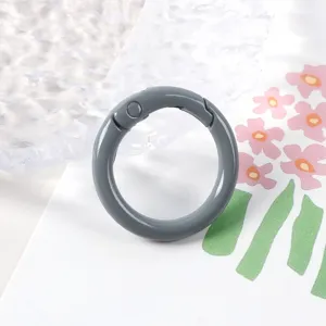 Hebilla de anillo de resorte de metal gris gancho de resorte abierto para joyería bolsos DIY