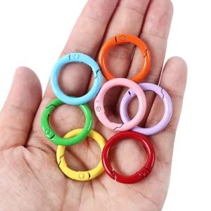 Anillos de resorte de metal de colores para hacer joyas accesorios de bolsa mosquetones
