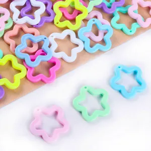 Kleurrijke acryl holle ster hangers voor DIY sieraden maken en sleutelhanger accessoires