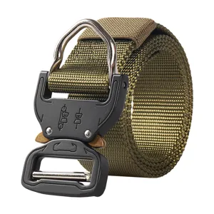 Olijfgroene 3,8 cm tactische riem met stevige lichtmetalen gesp voor buitenactiviteiten