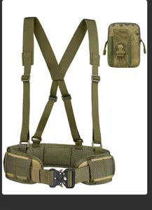 Durable nylon tactical harness system with heavy-duty cobra buckle and Molle belt set