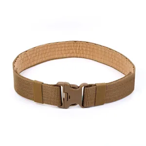 Durable 5.5cm tactical outer belt in coyote brown thickened canvas for outdoor camping
