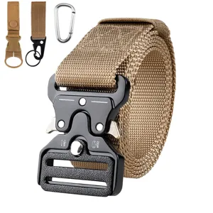 3.8cm tactical nylon belt set with heavy-duty metal quick release buckle and useful accessories.