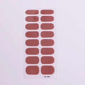 Vue détaillée de la planche de stickers ongles nude CS-062 en différentes tailles