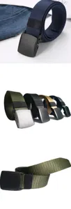 Canvas riem met duurzame kunststof gesp casual effen kleur riem voor dagelijks.
