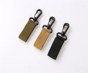 Portachiavi in nylon da esterno con gancio a moschettino in plastica per zaino e cintura