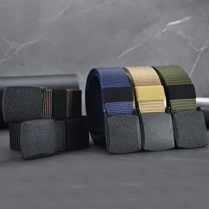 Unisex Canvas Riem Casual Student Gordelband Riem Plastic Vlotte Gesp Sneldrogend Outdoor Tactische Taille Riem
