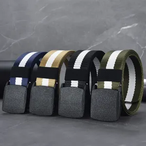 Canvas webbing riem met kunststof gesp casual strepen ontwerp kleurrijk setje pak