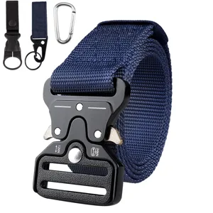 3.8cm tactical nylon belt set with cobra buckle, durable outdoor casual training belt