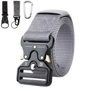 Tactical nylon belt for men with heavy duty metal buckle outdoor casual training gear main