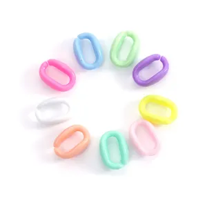 Acryl ovale Kettenlinks Macaron Farbe offene Biegeringe für DIY Handykette Zubehör Detail.