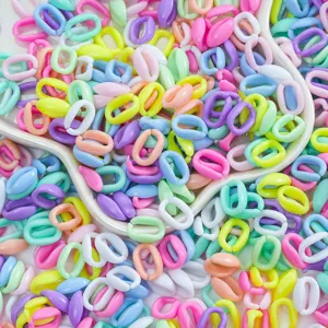 Macaron Acryl ovale Kettenglieder, 11x16mm offene Biegeringe für DIY Handyketten und Schmuck.