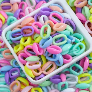 Pastellfarbene acryl ovale Kettenglieder, 11x16mm offene Ringe für DIY Handyketten Zubehör.