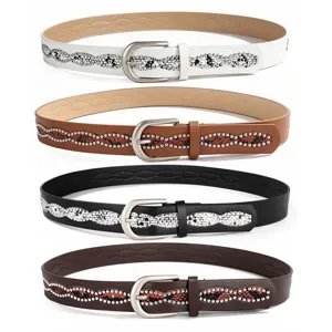 Women Korean Fashion Rhinestone Wide Waist Belt PU Leather Slimming Belt With Alloy Pin Buckle For Dress Jeans Decorative Belt