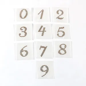 Parches Termoadhesivos de Números con Strass Vidrio Cristal Dígitos Brillantes Pegatinas de Apliques de Transferencia para Decoración Ropa Bolsos