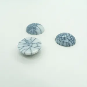 Close up of round crackle flatback cabochons imitation turquoise resin jewelry accessories