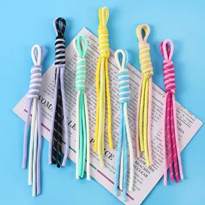Handmade Woven Acrylic Phone Lanyard Double Strand Roman Knot DIY Keychain Bag Ornament Braided Rope Mobile Decoration