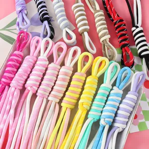Handmade colorful braided phone lanyards with Roman knot design for DIY keychains