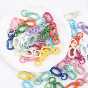 Mousquetons a ressort en alliage colore pour accessoires de porte-cles DIY bijoux